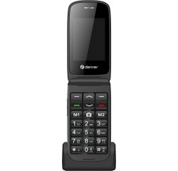 Denver BAS-24600L 6,1 cm (2.4") 270 g Negro Teléfono para personas mayores