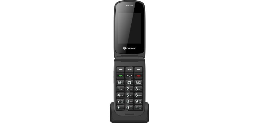 Denver BAS-24600L 6,1 cm (2.4") 270 g Negro Teléfono para personas mayores