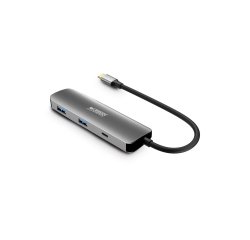 Urban Factory MHC40UF base para portátil y replicador de puertos Alámbrico USB 3.2 Gen 1 (3.1 Gen 1) Type-C Gris