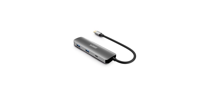 Urban Factory MHC40UF base para portátil y replicador de puertos Alámbrico USB 3.2 Gen 1 (3.1 Gen 1) Type-C Gris