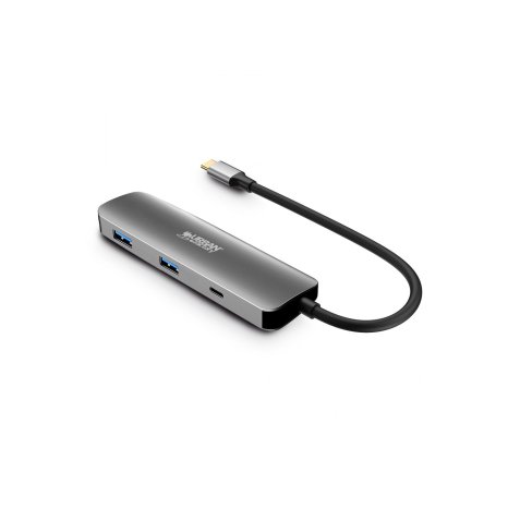 Urban Factory MHC40UF base para portátil y replicador de puertos Alámbrico USB 3.2 Gen 1 (3.1 Gen 1) Type-C Gris