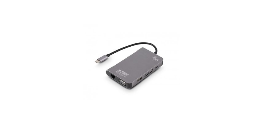 Urban Factory TCM16UF station d'accueil Avec fil USB 3.2 Gen 1 (3.1 Gen 1) Type-C Gris