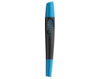 Roller a cartouche schneider breeze grip antiderapant      trait moyen encre bleu royal  effacable coloris noir-bleu