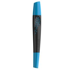 Roller a cartouche schneider breeze grip antiderapant      trait moyen encre bleu royal  effacable coloris noir-bleu
