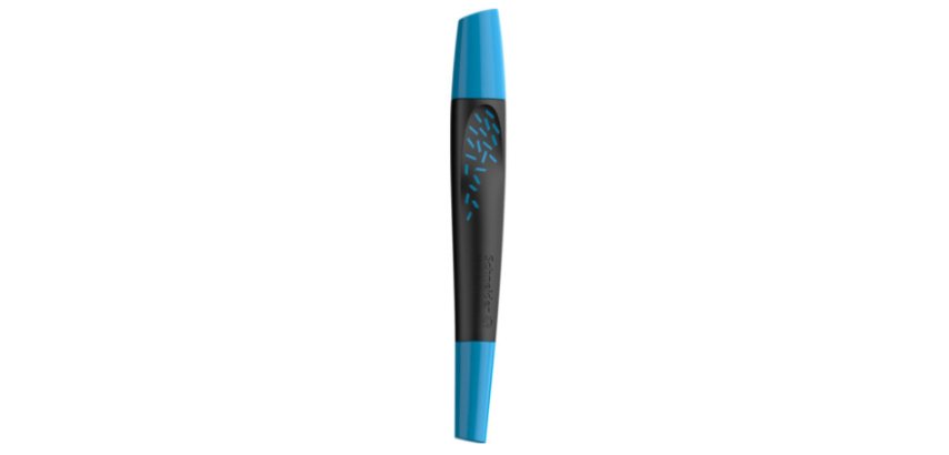 Roller a cartouche schneider breeze grip antiderapant      trait moyen encre bleu royal  effacable coloris noir-bleu