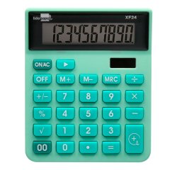 Calculadora liderpapel sobremesa xf24 10 digitos solar y pilas color verde 127x105x24 mm
