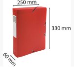 Boite de classement exacompta polypro opaque fernmeture par elastique dos de 60 mm 24x32  cm coloris rouge
