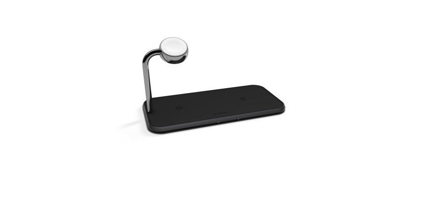 ZENS Dual+Watch Aluminium Draadloze Oplader – Zwart