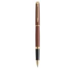 Roller waterman hemisphere metallic capuchon clip pointe fine encre noire coloris      rouge cuivre coffret cadeau