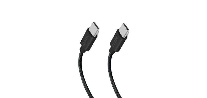 SBS Câble USB tressé USB C 3.2 (10Gb/s), 1m50 noir