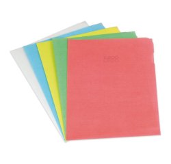 Paquet de 100 pochettes coins ELCO en calque 80 g transparent indéchirable. Format 22 x 31 cm. Assortis