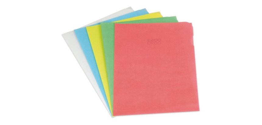 Paquet de 100 pochettes coins ELCO en calque 80 g transparent indéchirable. Format 22 x 31 cm. Assortis