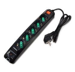 Tecnoware FMP5GIGUSB prolunghe e multiple 1,5 m 5 presa(e) AC Interno Nero