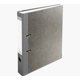 Classeur à levier papier marbre gris dos de 50mm - A4. - Gris-dos gris