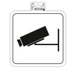 Panneau PVC adhésif antidérapant Video surveillance 20x20 cm - Blanc
