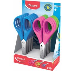 Ciseaux scolaires essentials 13 cm maped bouts ronds lames inox gaucher