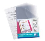 lot de 50 Pochettes perforées Oxford A4 polypro lisse 5/100émeincolore