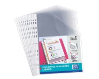 lot de 50 Pochettes perforées Oxford A4 polypro lisse 5/100émeincolore