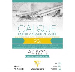 Papier Calque bloc collé 50F A4 90/95g