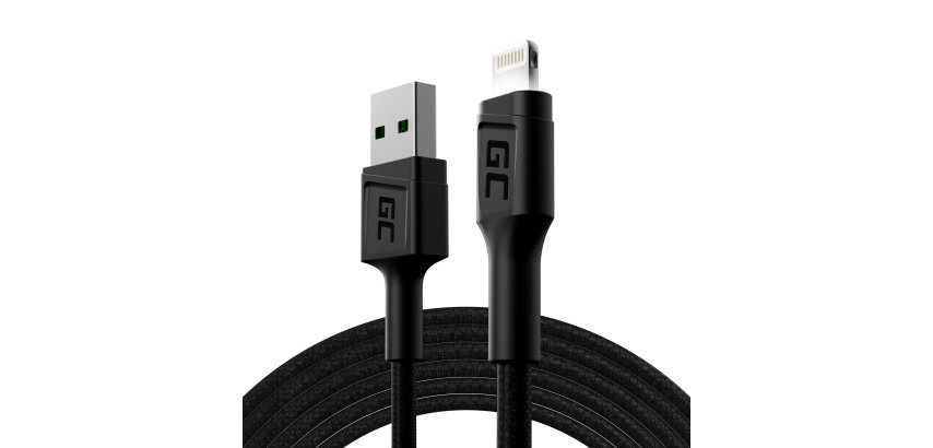 Green Cell KABGC12 cavo Lightning 2 m Nero