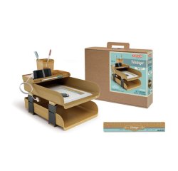 Set scrivania Vintage Caramel - 5 accessori - ocra - Arda