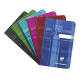 Carnet brochure dos toilé 9 x 14 cm 96 feuilles petits carreaux couleur aléatoire
