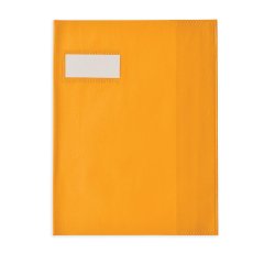 Protège-cahier elba styl'sms pvc opaque 12/100e sans phtalates porte-étiquette et étiquette 170x220mm orange