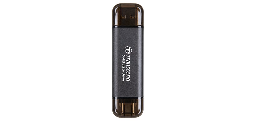 Transcend ESD310C Technologie Thunderbolt 256 Go USB Type-A vers USB Type-C USB 3.2 Gen 2x2 Noir