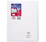 Cahier piqué Koverbook 24x32cm 96 pages petits carreaux + marge couverture polypropylène transparent - Assortis