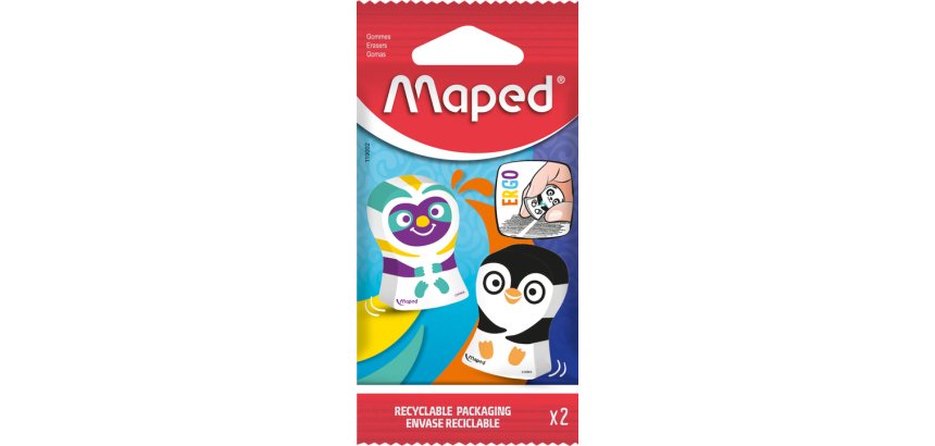 Maped ERASER ERGO FUN MULTICOLOR PAPER FLOWPACK X2