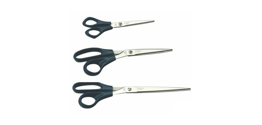 Ciseau bureau faibo droitier anneaux decentres bouts       pointus 21cm