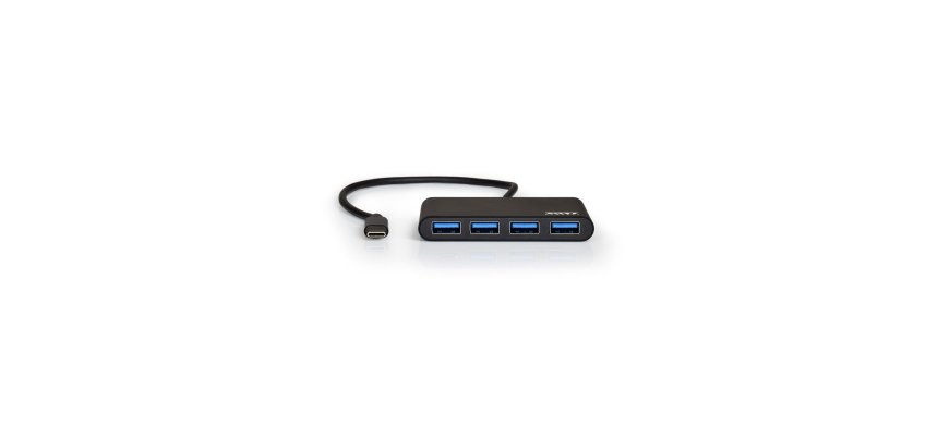 Port Designs 900123 hub & concentrateur USB 3.2 Gen 1 (3.1 Gen 1) Type-C 5000 Mbit/s Noir