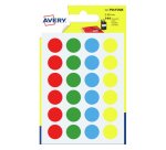 Pastilles adhesives avery ø15 mm ecriture manuelle coloris assortis sachet de 144