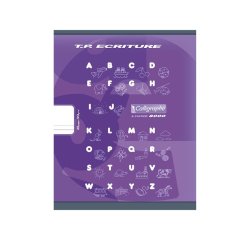 Cahier Travaux Pratiques Écriture piqué 8000 CARTE 17x22 cm 32 pages double ligne 5 mm/uni 90 g - Violet