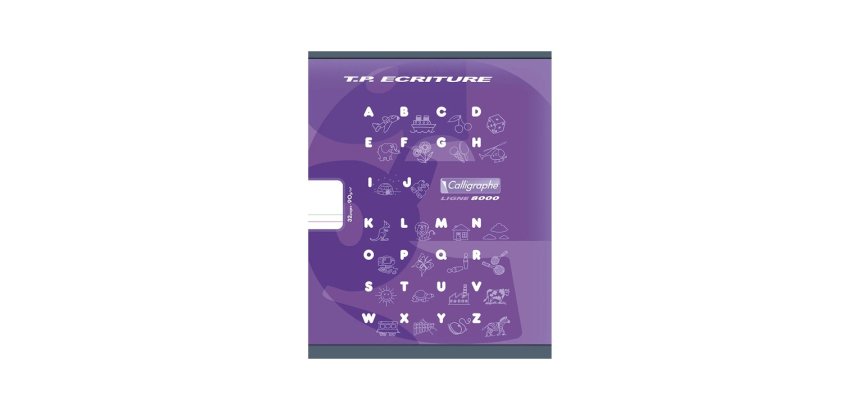 Cahier Travaux Pratiques Écriture piqué 8000 CARTE 17x22 cm 32 pages double ligne 5 mm/uni 90 g - Violet