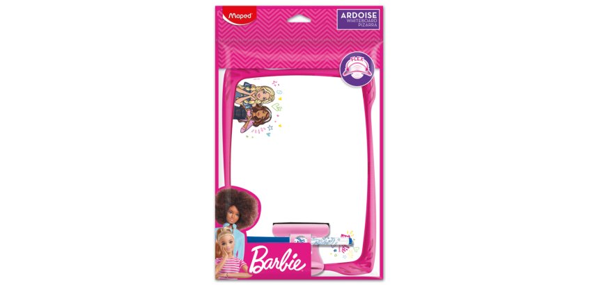 Ardoise Barbie, effaçable à sec, blanc
