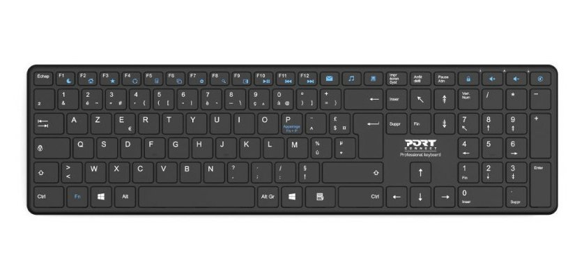 Port Designs 900903-R-UK clavier Maison Bluetooth QWERTY Anglais britannique Noir