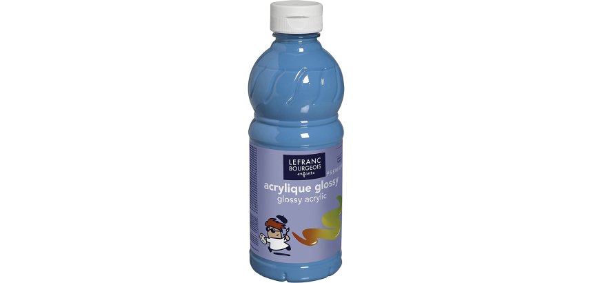 Peinture acrylique lefranc bourgeois glossy fluide brillante indélébile multi-supports turquoise flacon 500ml
