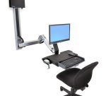 Ergotron StyleView Sit-Stand Combo System with Worksurface 61 cm (24") Muur Aluminium