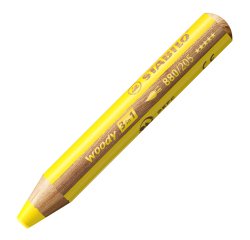 Crayon multi talents stabilo woody 3 in 1 jaune