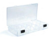 Boite rangement 18 cases graine creative plastique     transparent 21x11x3 cm