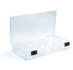 Boite rangement 18 cases graine creative plastique     transparent 21x11x3 cm