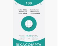 Étui de 100 fiches - bristol quadrillé 5x5 perforé 100x150mm - Blanc