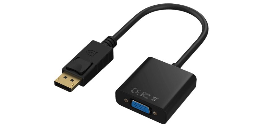 DLH DY-TU4941B changeur de genre de câble DisplayPort VGA Noir