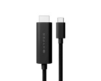 HYPER HD6007BKGL câble HDMI 2,5 m USB-C HDMI Type A (Standard) Noir