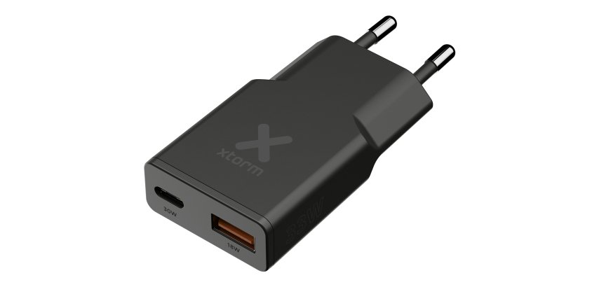 Xtorm XG2SLE0336 chargeur d'appareils mobiles Smartphone, Smartwatch, Tablette Noir, Charbon de bois Secteur Charge rapide Intérieure