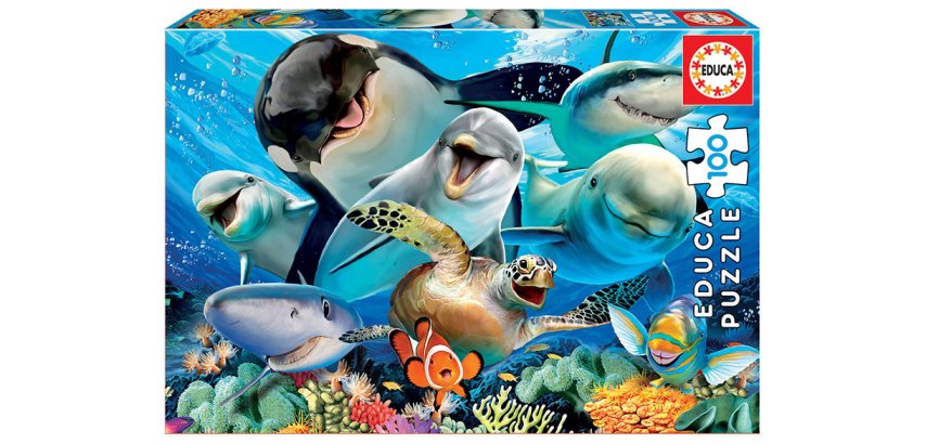 Puzzles carton 100 pieces educatives sous l'eau 100     pieces