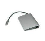 ROLINE 12.02.1021 replicatore di porte e docking station per laptop Cablato USB 3.2 Gen 2 (3.1 Gen 2) Type-C Grigio