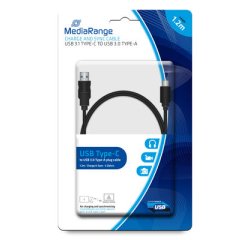MediaRange MRCS160 USB Cable USB 3.2 Gen 1 (3.1 Gen 1) 1.2 m USB A USB C 5 Gbit/s Black