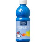 Peinture acrylique lefranc bourgeois glossy fluide brillante indélébile multi-supports bleu primaire flacon 500ml